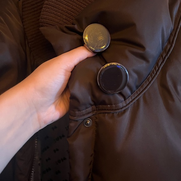 Chocolate Brown Down Filled High Neck Parka with Rear Bow - Picture 5 of 12